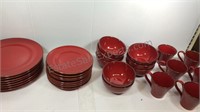 Lot of Pottery Barn plates, bowls and mugs