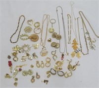 Necklaces / Earrings (Clip on) & Pins - Gold tone