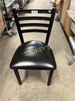 Black Slat Back Cushioned Dining Chair