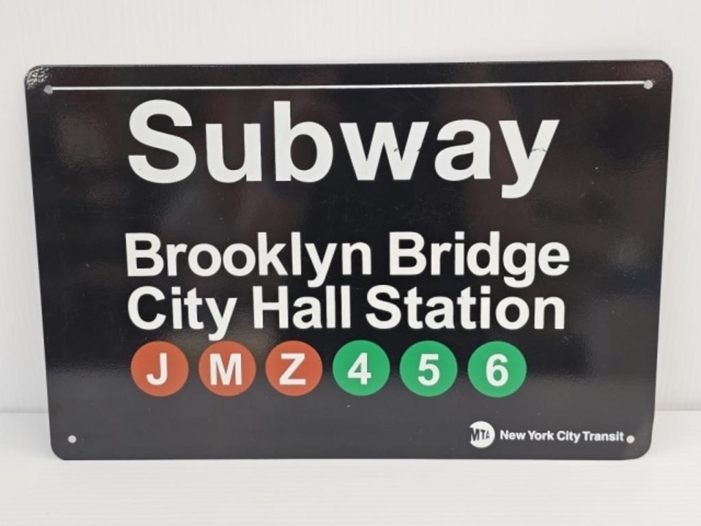 BROOKLYN BRIDGE ENAMELLED METAL SIGN - 17" X 11"