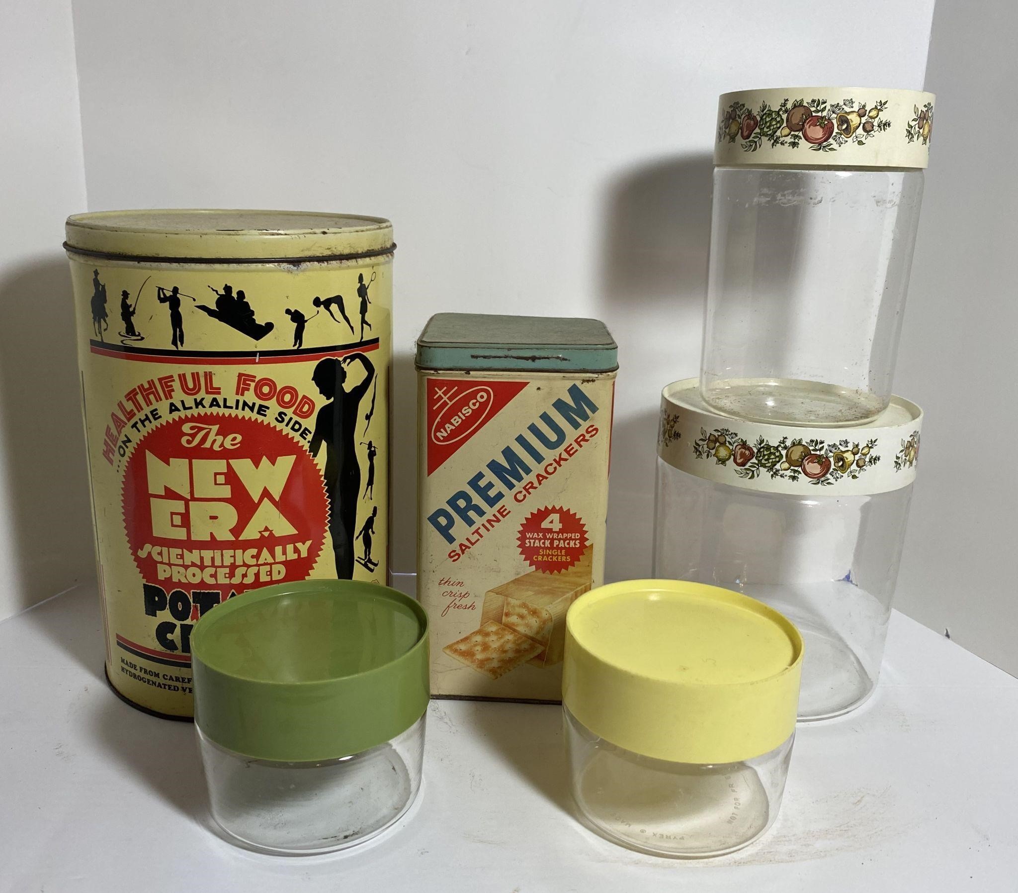 Vintage Pyrex Canisters and Retro Food Tins