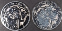 (2) 1 OZ .999 SILVER 2023 MERLIN ROUNDS