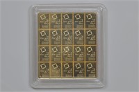 Valcambi 20 Gram Gold on Card (20-1gram bars)