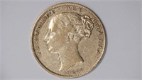 1866 English Gold Sovereign (Shield)