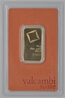 Valcambi 20 Gram Gold on Card