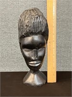 Vintage Hand Carved Wooden African Lady Head Bust