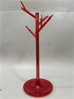 Umbra Red Lucite Jewelry Tree Stand, David Quan