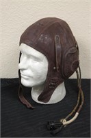 WW2 Leather Flight Helmet With Comms
