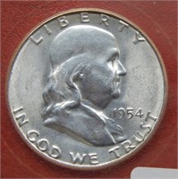 1954 S Franklin Silver Half Dollar