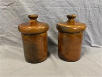 (2) Glazed Ceramic Canisters