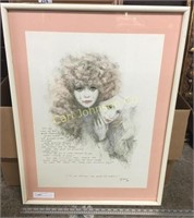 FRAMED SIGNED LITHOGRAPH BY MARILYN ZAPP, 1988