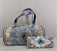 Genuine Peacock Feather Purse & Wallet