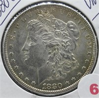 1880 UNC Morgan Silver Dollar.