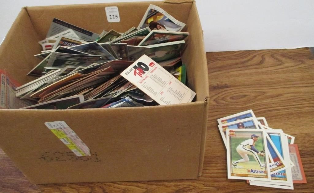 Box of Sports Collector Cards