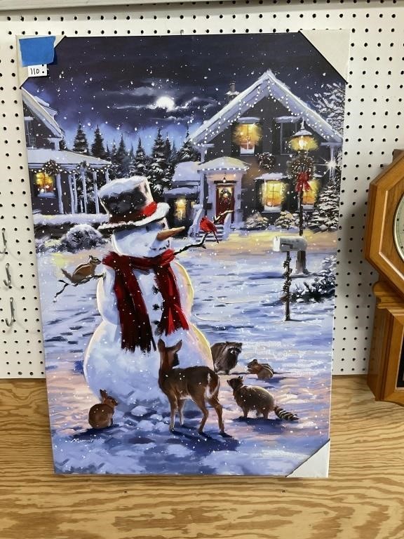 24x36 Snowman Wall Art PU ONLY