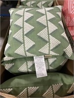 Green Stiched Patio Pillows x8