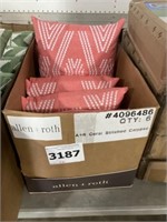 Coral Stiched Patio Pillows x6