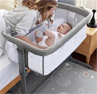 TCBUNNY 2-IN-1 BABY BASSINET (GREY) 24 X 33.4IN