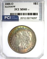 1888-O Morgan MS65+ Rainbow LISTS $675