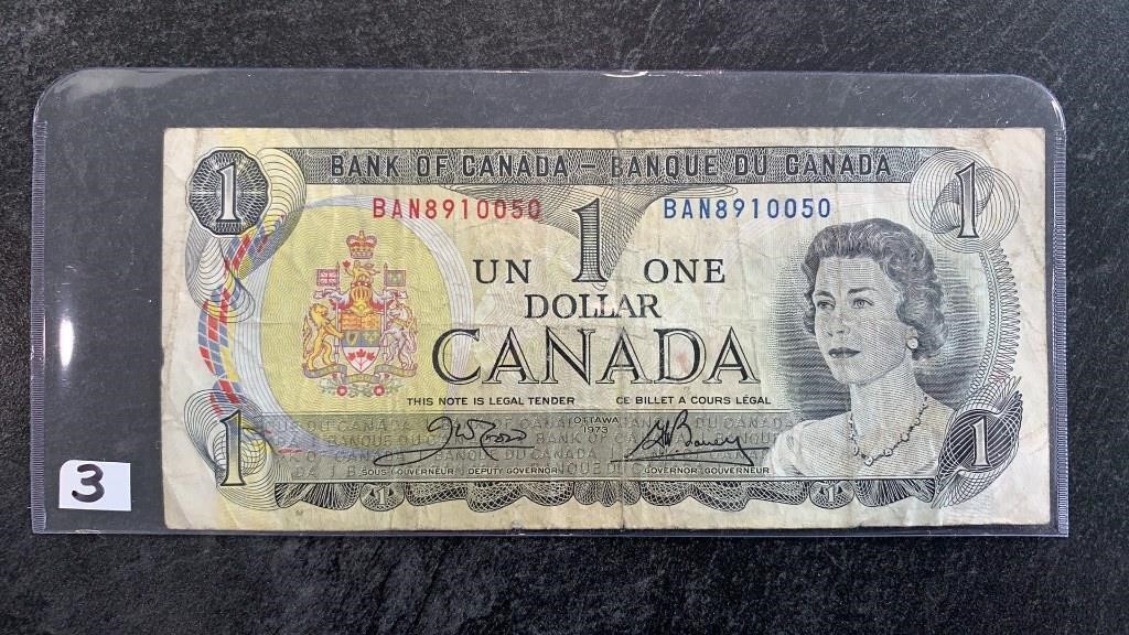 1973 Canadian 1 Dollar Bill