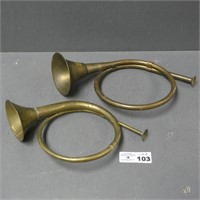 Pair of Brass Horns