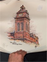 George Elliott Signed Peterborough clock tower prt