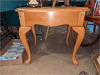 Bow legged wooden side table