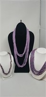 3 Purple Necklaces
