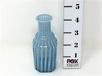 Blue Opalescent Reverse Swirl Cruet