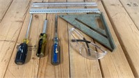 Lot of Assorted Hand Tools, Screwdrivers, Square