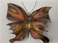 Vintage Hand Signed Copper Butterfly Art