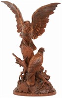 Carved Black Forest Eagle Grouping