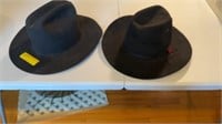 2 - BLACK FELT COWBOY HATS