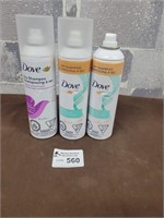 3 Dove dry shampoo spray