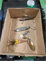 Lot of Various Fishing Lures, Spoons, Red Eye