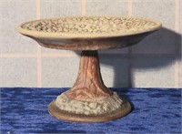 Art Glass Rose / Candy Nut dish on pedestal