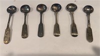 6 salt spoons - coin silver