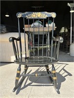 Hitchcock STYLE rocker, Black with gold accent.