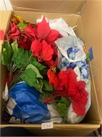 LATGE BOX OF ARTIFICIAL FLOWERS