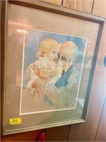 Roger Cunley Print embroidery framed etc