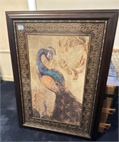 PEACOCK PRINT - ARTIST SIGNED - FRAMED AND MATTED-