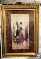 Large vintage beautifully framed print of a