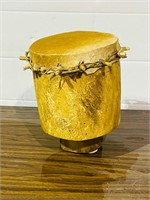 14" tall wood & hide drum