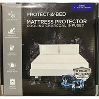 Charcoal King Mattress Protector - Cooling