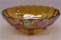 CARNIVAL GLASS FOOTED FRUIT BOWL