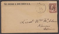 Chicago & Ohio River R.R. Railroad Corner Card, #2
