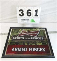 Budweiser "Here's to the Heroes" Armed Forces Sign