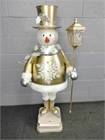 48" Metal Snowman Figure W Lights And Timer Box