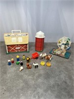 Vintage Fisher Price family farm and carousel,