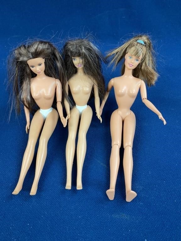 (3) 1966 Undressed Barbies